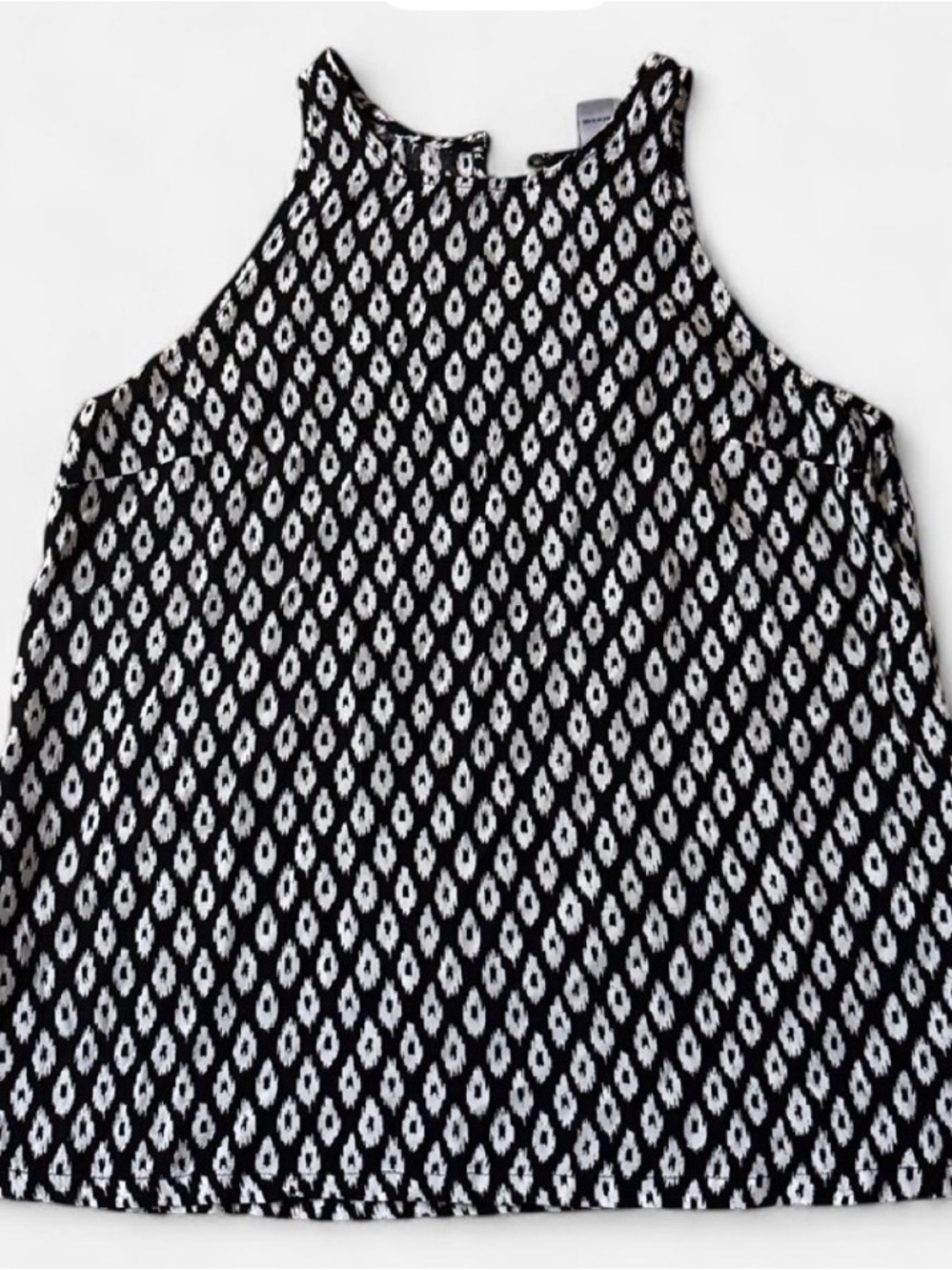 Old Navy Black & White Geometric Halter Tank Top